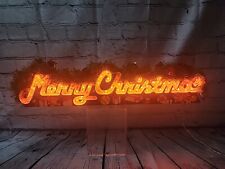 Vintage Lighted Merry Christmas Hanging Sign 24