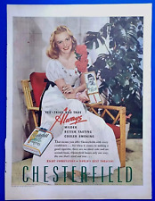 1945 Chesterfield Cigarettes, Liggett & Myers Tobacco Vtg 1940's Print Ad picture