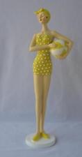 Superb Art Deco Bathing Beauty Very Detailed Yellow White Accents Ball Risque picture