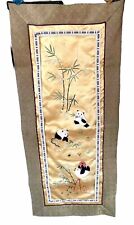 Chinese Silk Thread Embroidered Panda Wall Hanging Scroll Beijing picture