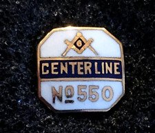VTG Mason Member Pin Badge: Lodge #550 F&AM Centerline MI; Masonic Collectible picture