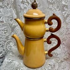 1995 Camp MacKenzie Childs Ltd., Dark Yellow Enamelware, 3pcTea or CampSet picture