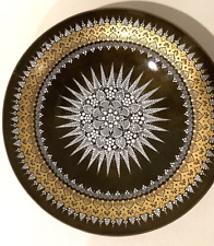 Brass Bowl Steinbock Email Handmade in Austria Stunning Black, White & Gold 9
