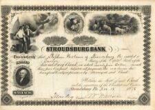 Stroudsburg Bank - 1868 or 1878 Stock Certificate - Banking Stocks picture