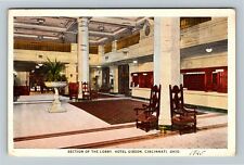 Cincinnati OH-Ohio, Hotel Gibson, Lobby & Front Desk, c1925 Vintage Postcard picture