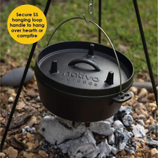 NATIVO 6QT Pre-Seasoned Outdoor Cast Iron Dutch Oven Pot with Multipurpose Li... picture