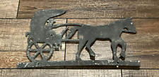 Vintage Metal Amish Horse and Buggy Outdoor Decor Wall Plaque 14