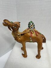 Vintage Stitched Leather Covered Single Hump Morocan Camel Figurine 6.5