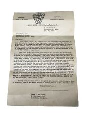 Vtg 1927 Letter to MA Secretary of State Frederick Cook From S. Boston Post No.1 picture