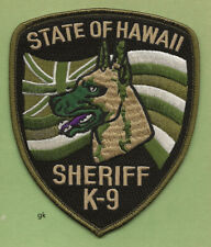  HAWAII SHERIFF K9  POLICE SHOULDER PATCH  (Subdued Green) picture