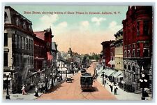 c1910's State Street Showing Towers Auburn New York NY Posted Antique Postcard picture