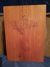 Vintage Memorial Edition Holy Bible With Cedar Wood Case picture