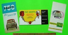 Lot/3 ca 1957 to 1960 FIAT ABARTH 750 / 850 SMALL COLOR FOLDER BROCHURES Xlnt+++ picture