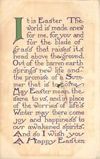 c1909 Rust Craft Postcard; Happy Easter Poem Holiday Greetings, Posted picture