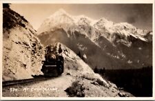 Real Photo Postcard Railroad Train Mt. Chancellor British Columbia Canada picture