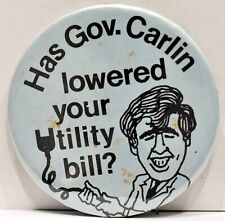 1970s Has Governor John Carlin Lowered Your Electric Utility Bill Kansas Pinback picture