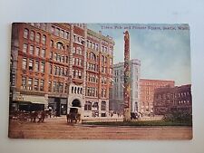 vintage postcard washington state totem pole and pioneer square seattle picture