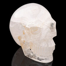 4.9'' Natural Hand Carved Crystal Skull,Home Decor,Crystal Healing,1307g picture