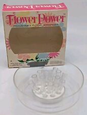 Vintage Flower Power 1973 Adjustable Arranger Plastic Flower Frog Acrylic in Box picture