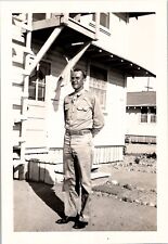 Strong Stoic US Soldier Bulge Camp Roberts CA WW2 1940s Vintage Photo Gay Int picture