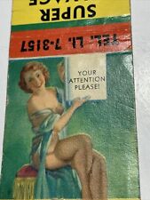 Pin Up Matchbook Cover Girl Salvage Scrap Iron picture