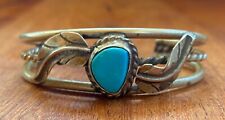 Old Navajo Native American Turquoise Twist Bracelet picture