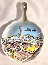 Vintage 1962 Seattle World's Fair Space Needle Souvenir Ceramic Dish Wall Hangin picture