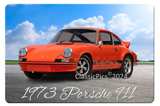 1973 Porsche 911 Beautiful Photo Rendition on a Premium Aluminum Sign 8