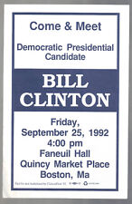 1992 Bill Clinton Presidential Campaign Faneuil Hall Boston Massachusetts flyer picture