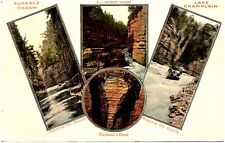 Au Sable Chasm Lake Champlain 1915 New York Multi-view Postcard picture