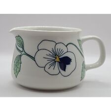 Vtg Rorstrand Sylvia Floral Pansy Milk Jug With Handle & Spout *Fair* repaired picture