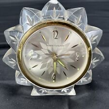 Phinney Walker Clear Lucite Alarm Clock Flower Rare Working Tested picture
