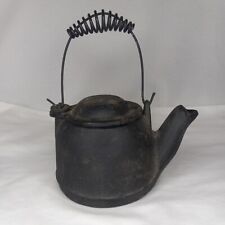 Miniature GRISWOLD Black Cast Iron Tea Kettle Handled Pot picture