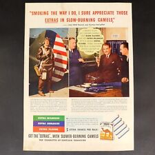 Vintage Print Ad Camel Cigarettes, Fighter Pilot, 1940, Smokes picture