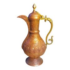 Vintage Antique Arabic Islamic Dallah Brass Coffee Pot - Hand Made middle east picture