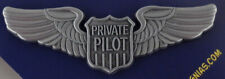 PRIVATE PILOT Wings uniform pin LARGE antique silver picture