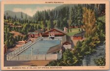 c1930s SOL DUC HOT SPRINGS, Washington Linen Postcard Port Angeles / Olympic NP picture