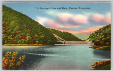 c1940s Watauga Lake and Dam, Eastern Tennessee Vintage Postcard picture