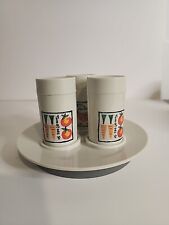 Vintage Loma Ind. Plastic Salt & Pepper Shakers & Sugar Dispenser with Tray picture