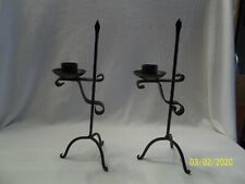 Vintage Black Wrought Iron Candle Holders picture