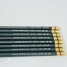 Vintage Ruwe Pencil Co Drafting Film Pencils 205 4S 5S 6S Made USA Lot of 8 picture
