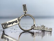 BUDAPEST Hungary Hungarian Parliament Building Figure Vintage KEYCHAIN w/ Charms picture