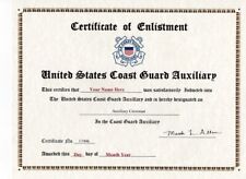 US Coast Guard Auxiliary Certificate of Enlistment  Certificate picture