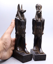 2 Egyptian Statue Anubis and Sekhmet Goddess Antique Egypt BALCK Stone picture