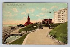 Milwaukee, WI-Wisconsin, Juneau Lakefront Park c1921, Vintage Souvenir Postcard picture