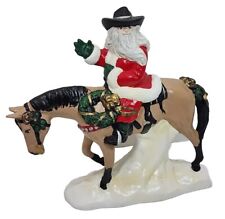 Vintage Old World Santa on Horseback American Western Handpainted Hollow Mold picture