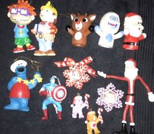 Lot Of 12 Fun Vintage Christmas Ornaments / Toys Care Bears Cookie Monster Santa picture