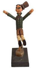 Vintage V S Rawson Wood Carving Jack Jumped Over The Candlestick Figurine ‘92 picture