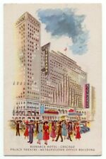 Bismarck Hotel Chicago Palace Theatre Metropolitan Office Building 1956 Postcard picture