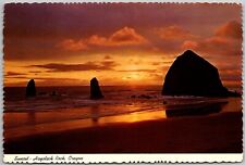 Postcard: Sunset at Haystack Rock, Oregon A185 picture